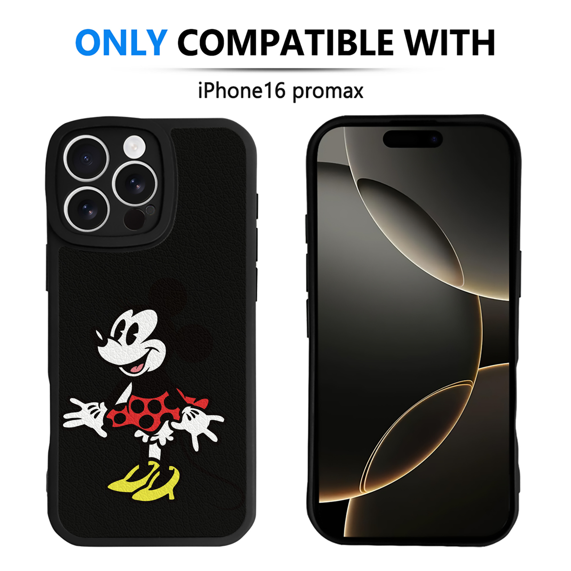 （画像用） ミッキーマウス Mickey Mouse 【iPhone 16シリーズ対応】シリコンスマホケース（レザー調） 材質：シリコン